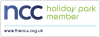 NCC logo with text "holiday park member" beside it. Website link "www.thencc.org.uk" is below.